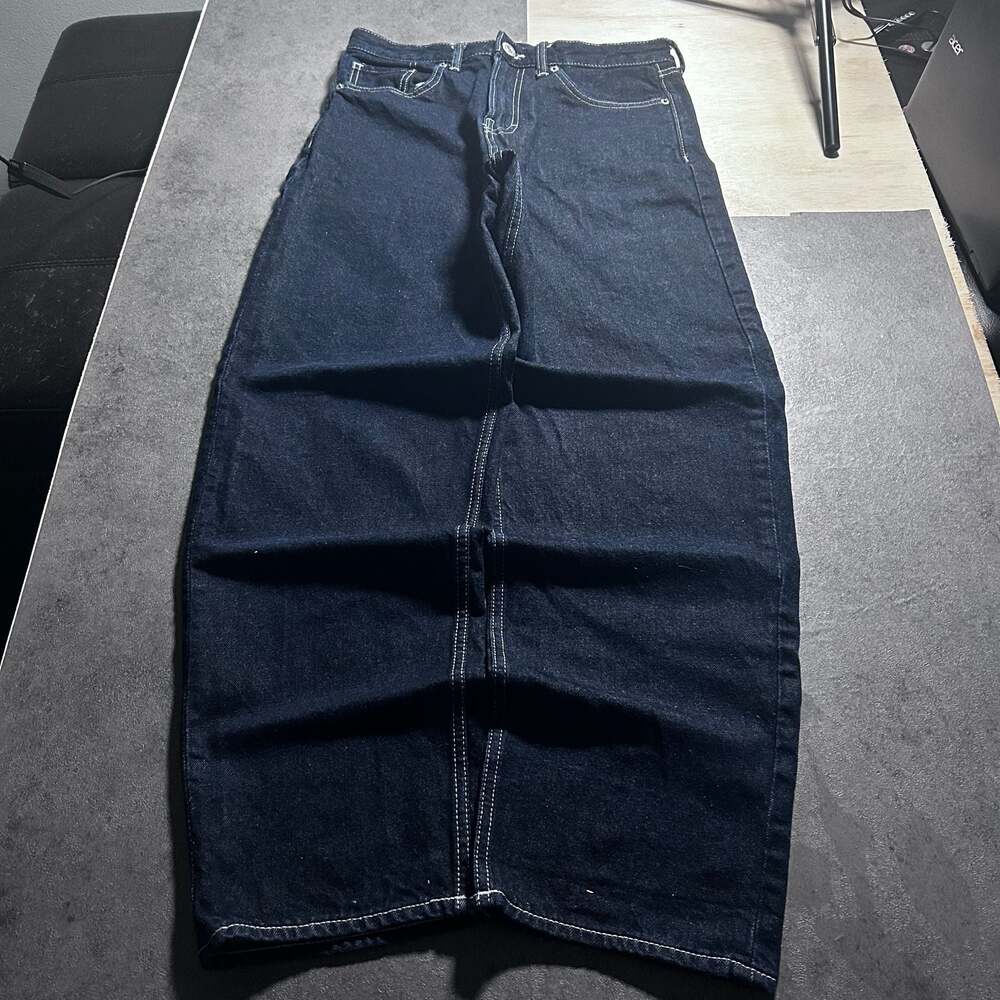 Loose Jeans Dark Indigo Wide Leg Denim